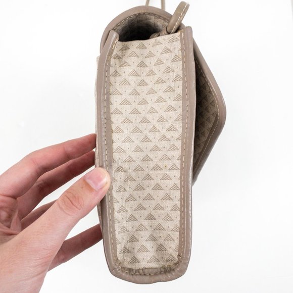 Vintage 80s Coated Canvas Leather Crossbody Bag - Picture 6 of 13